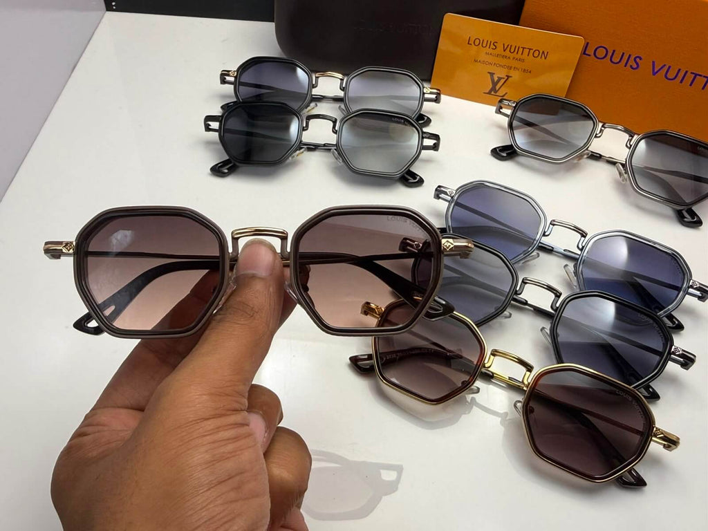 LV Geometric Metal Sunglasses (Premium Edition)