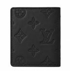 LV Style Black Leather Bifold Wallet for Men