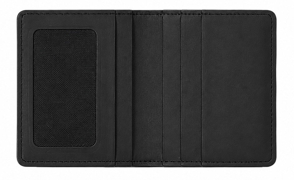 LV Style Black Leather Bifold Wallet for Men