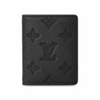 LV Style Black Leather Bifold Wallet for Men