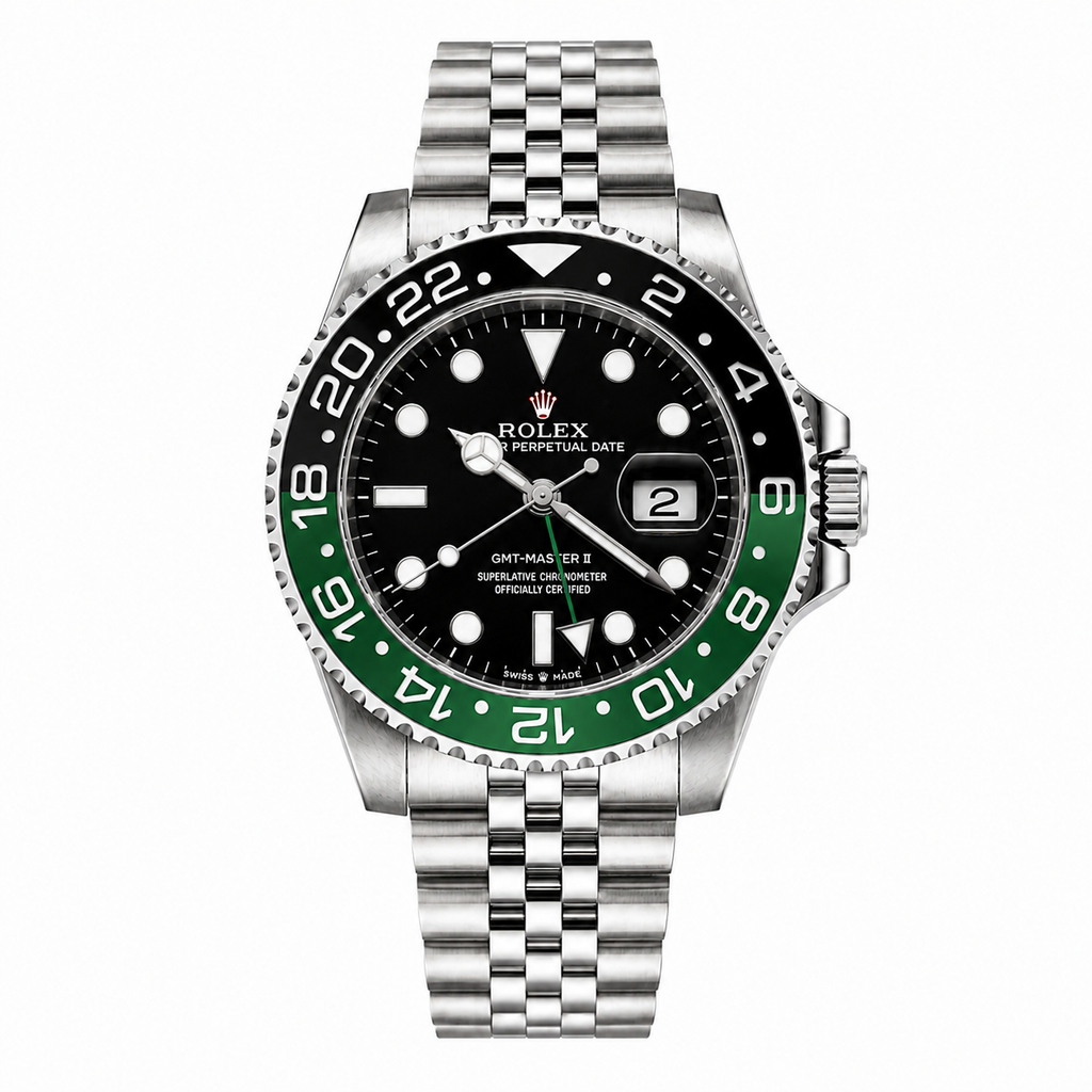 Rolex GMT Master II Green & Black Bezel Jubilee Watch