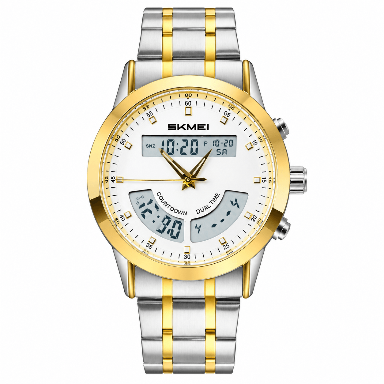 SKMEI Men's Dual Time Digital Analog Chain Watch