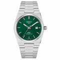Tissot PRX Green Dial Silver Chain Date Function Quartz Watch For Men