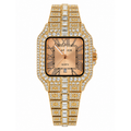 Cartier Iced Out Watch for Men – Rose Gold Square Dial
