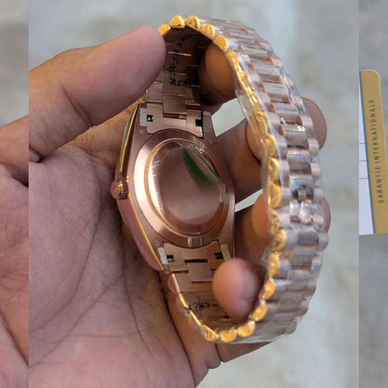 Rlx Day-Date Rose Gold Olive Green Dial – Master Grade 40mm Watch