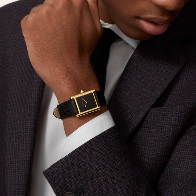 Cartier Tank Louis Leather Strap Watch (Premium Edition)