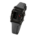 SANDA Men's Silicone Strap 3328 Dual Display Analog Digital, LED Backlight Watch