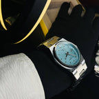 Tissot PRX Tiffany Blue Dial Silver Chain Date Function Quartz Watch For Men