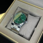Tissot PRX Green Dial Silver Chain Date Function Quartz Watch For Men