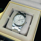 Tissot PRX White Dial Silver Chain Date Function Quartz Watch For Men