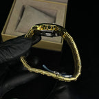 Audemars Piguet Royal Oak Gold Dial Diamond Bezel Gold Chain Date Function Quartz Watch For Men