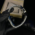 Audemars Piguet Royal Oak Blue Dial Diamond Bezel Two-Tone Chain Date Function Quartz Watch For Men
