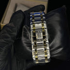 Audemars Piguet Royal Oak Blue Dial Diamond Bezel Two-Tone Chain Date Function Quartz Watch For Men