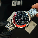 RLX GMT Master II Pepsi Semi-Automatic Watch with Black Dial and Jubilee Stainless Steel Bracelet