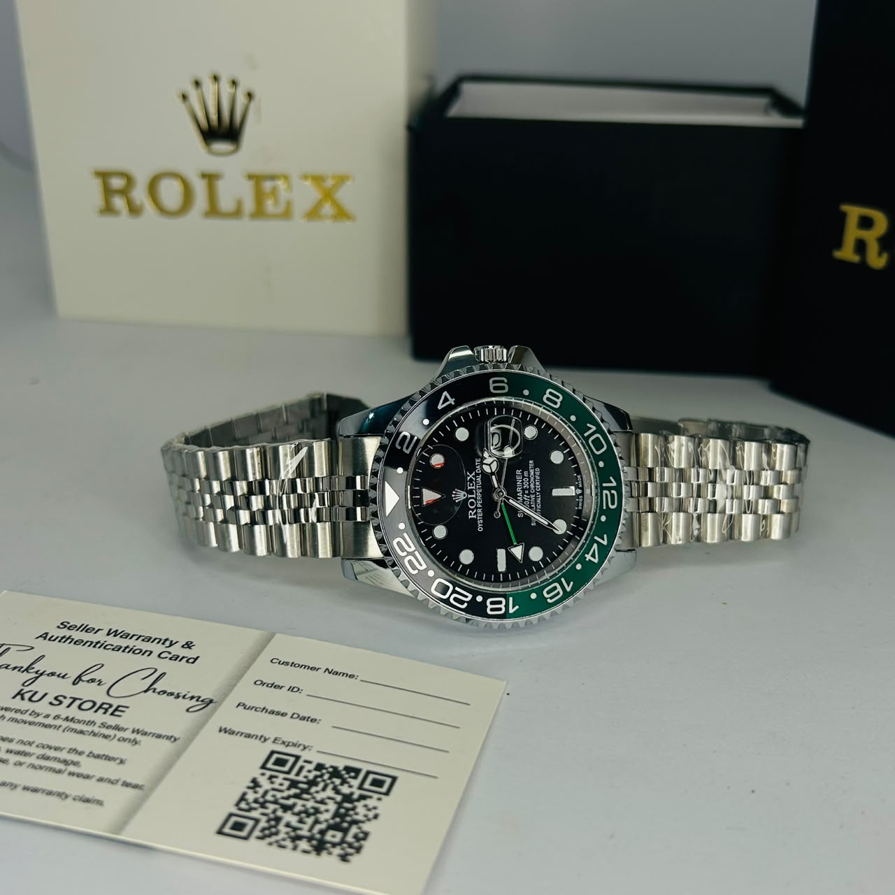 Rolex GMT Master II Green & Black Bezel Jubilee Watch