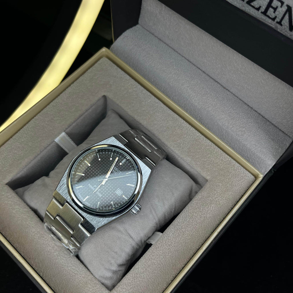 Tissot PRX Black Dial  Silver Chain Watch – Date Function | Swiss Style Luxury Quartz Watch