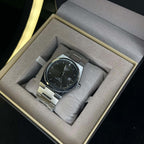 Tissot PRX Black Dial  Silver Chain Watch – Date Function | Swiss Style Luxury Quartz Watch
