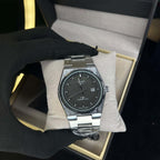 Tissot PRX Black Dial  Silver Chain Watch – Date Function | Swiss Style Luxury Quartz Watch