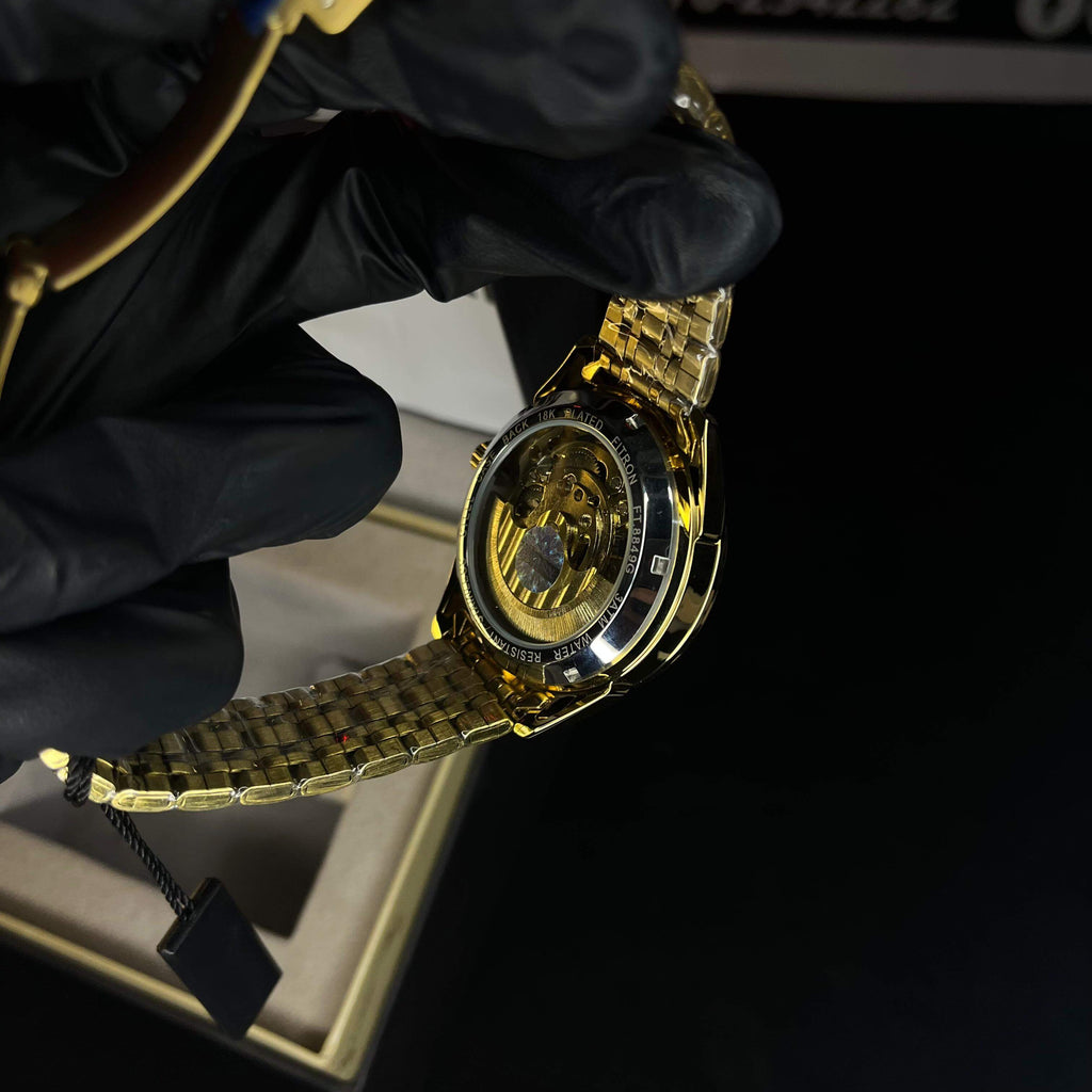 FITRON TRICAL Men's Gold Chain Gold Dial Mechanical Watch