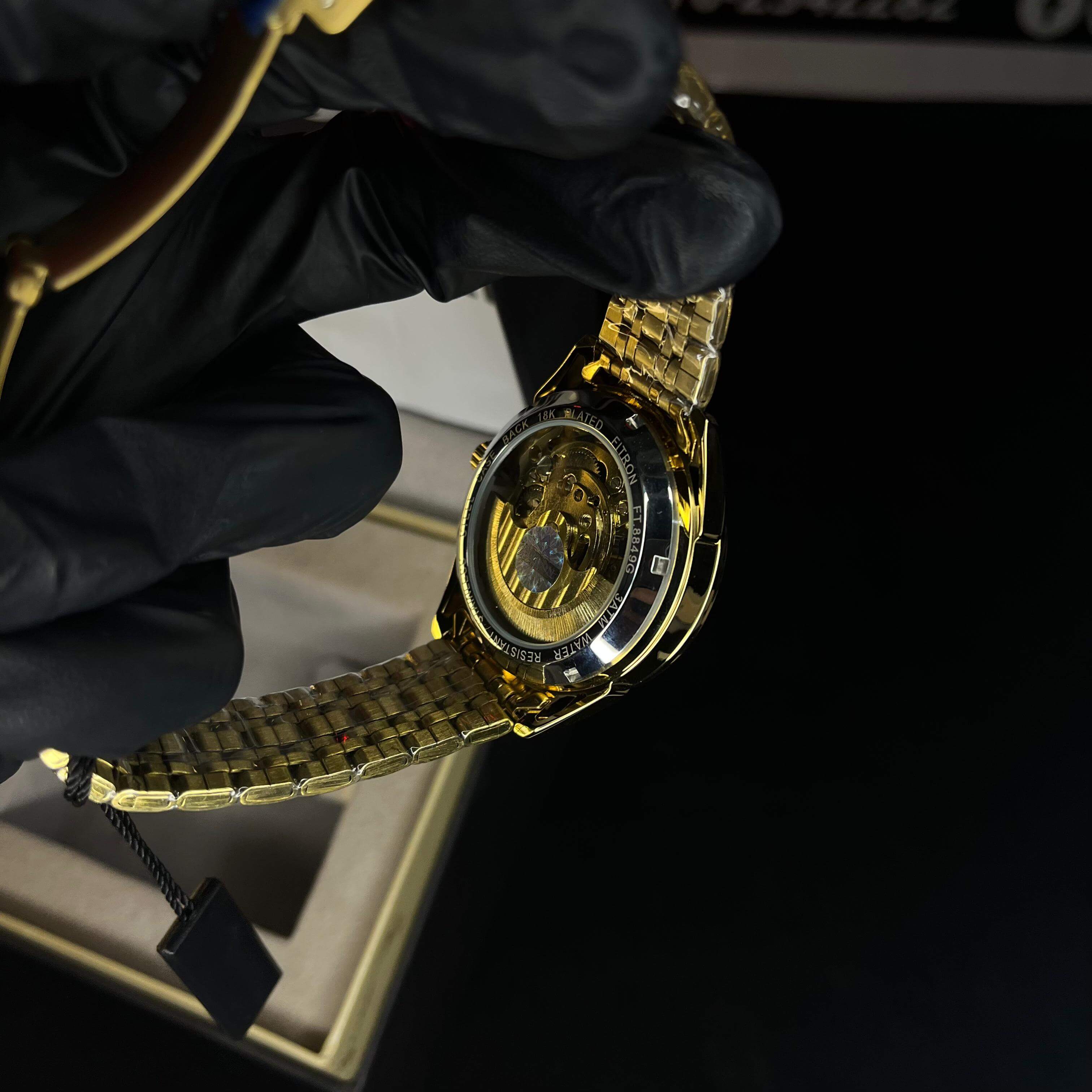FITRON TRICAL Men's Gold Chain Gold Dial Mechanical Watch