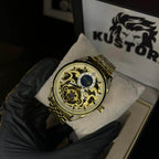 FITRON TRICAL Men's Gold Chain Gold Dial Mechanical Watch