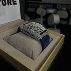 Franck Muller Silver Diamond Dial Blue Hybrid Strap Date Function Quartz Watch For Men