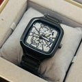 Rado Men's Skeleton Black Dial Grey Chain Watch