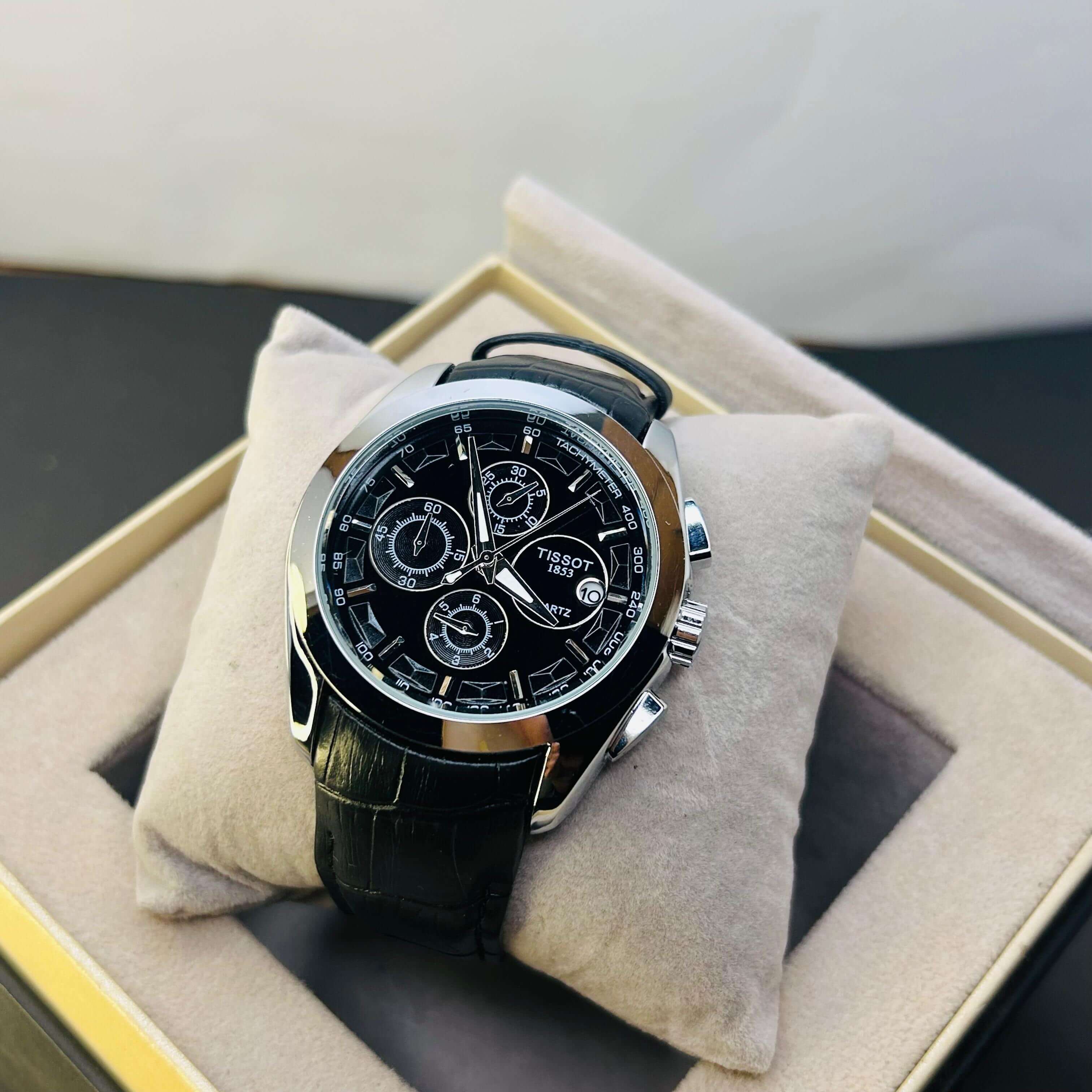 Tissot Men's 1853 Chronograph Date Display Leather Strap Watch