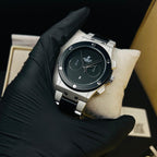 HB Men’s Classic Silver Dial Premium Chain Watch