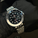 RLX GMT Master II Grey Black Semi-Automatic Watch with Black Dial and Jubilee Stainless Steel Bracelet