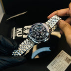 RLX GMT Master II Grey Black Semi-Automatic Watch with Black Dial and Jubilee Stainless Steel Bracelet