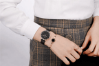 CURREN Women's Quartz Stainless Steel Chain Texture Dial Watch