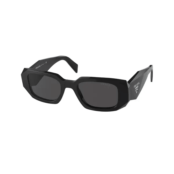 Prada PR 17WS Plastic Rectangle Sunglasses Black (Premium Edition)
