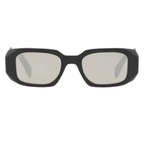 Prada PR 17WS Plastic Rectangle Sunglasses Black (Premium Edition)