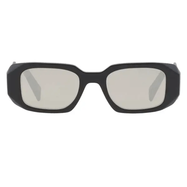 Prada PR 17WS Plastic Rectangle Sunglasses Black (Premium Edition)