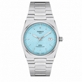 Tissot PRX Tiffany Blue Dial Silver Chain Date Function Quartz Watch For Men
