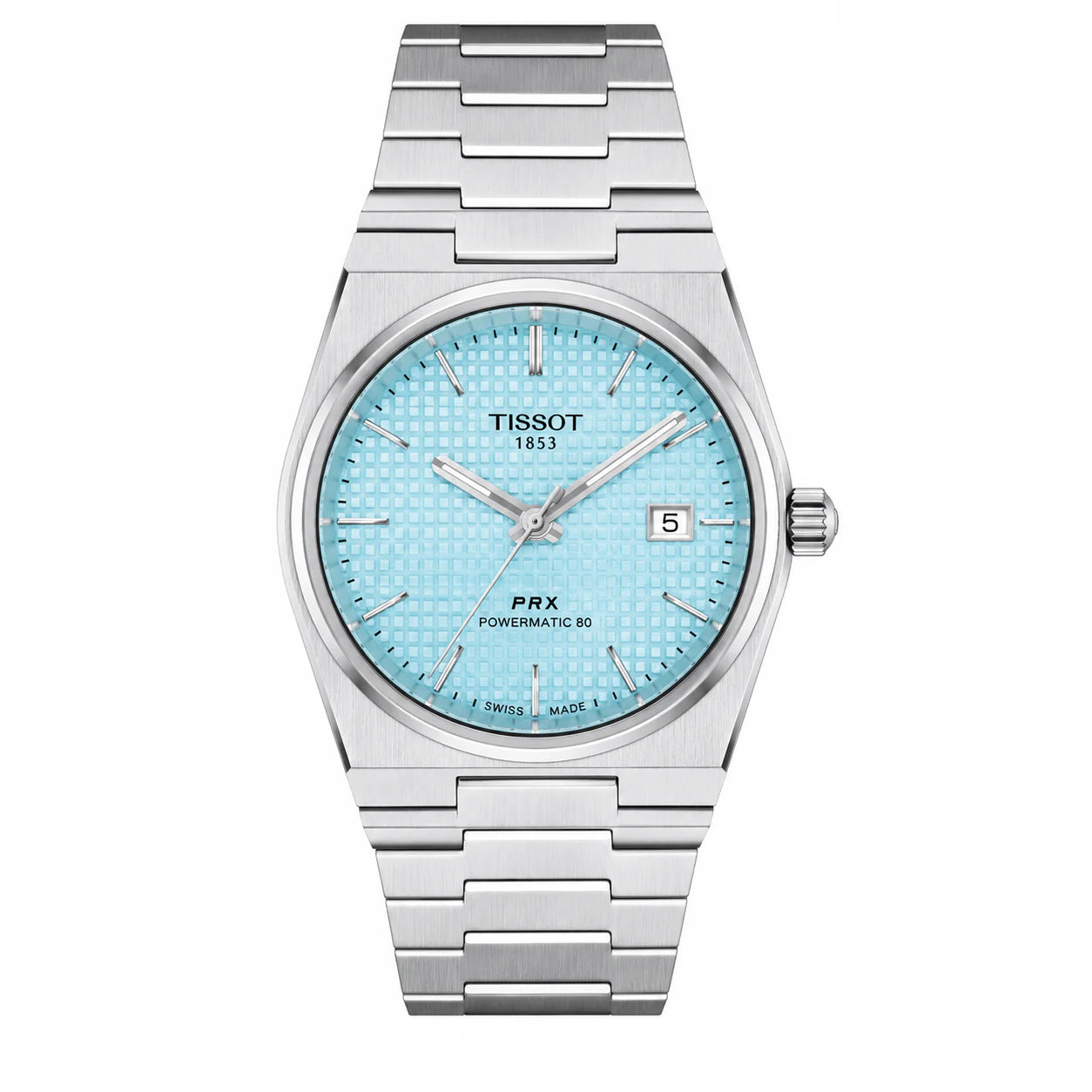 Tissot PRX Black Dial  Silver Chain Watch – Date Function | Swiss Style Luxury Quartz Watch