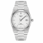 Tissot PRX White Dial Silver Chain Date Function Quartz Watch For Men