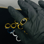 Men's Black Stone Gold Plated Premium Ring | Stainless Steel Statement Ring