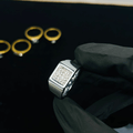 Men's Silver Iced Statement Ring | Premium Stainless Steel Crystal Ring