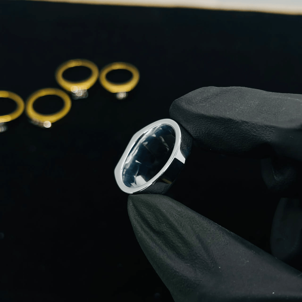 Men's Silver Iced Statement Ring | Premium Stainless Steel Crystal Ring
