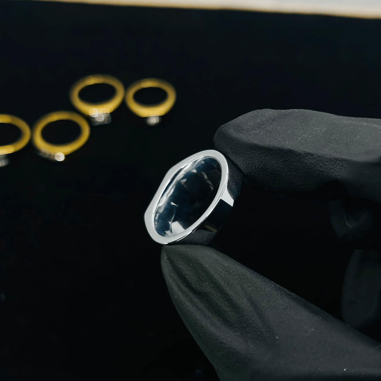 Men's Silver Iced Statement Ring | Premium Stainless Steel Crystal Ring