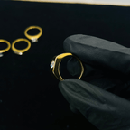 Men's Gold Solitaire Crystal Ring | Premium Stainless Steel Luxury Ring